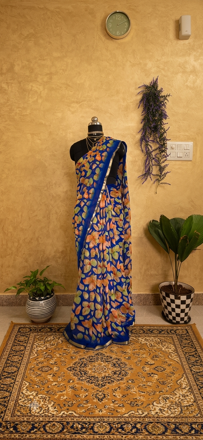 Soft Georgette Royal Blue